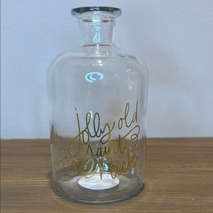 Clear Glass Bottle with Gold Script
